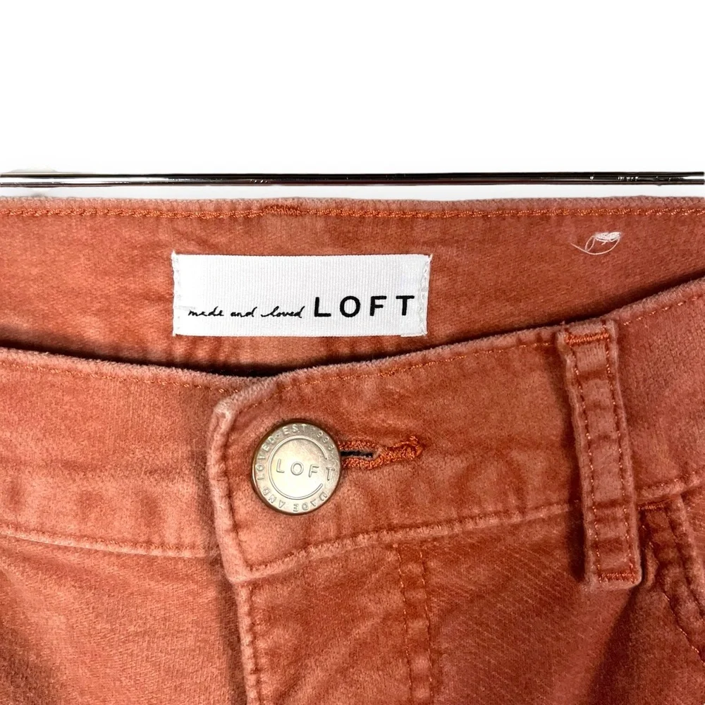Loft High Waist Skinny Corduroy Pants, Spicy Clove, Size 4/27 - Picture 6 of 14